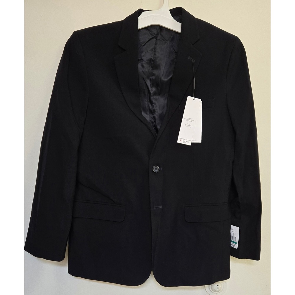 Calvin Klein Boys Slim Fit Stretch Suit Separate Blazer Navy marine Blue Size16